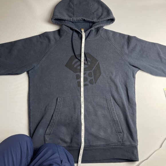 Mountain Hardwear Hoodie Sweatshirt Men's Size SMall Big LOGO Hoody Blue/Grey - Picture 9 of 13
